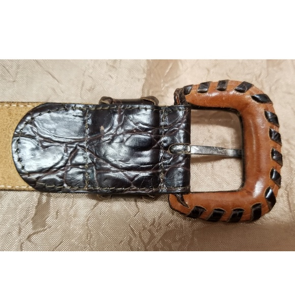 Giorgio Armani Belt Brown Italian Laced Leather - Picture 3 of 4